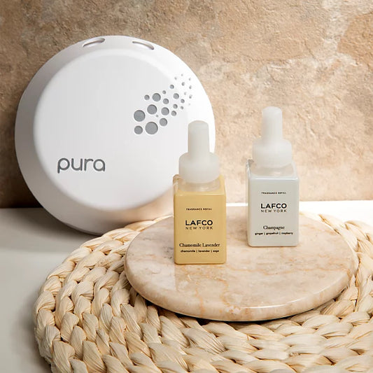 LAFCO Pura Smart Diffuser set Chamamile/Lavender and Champagne