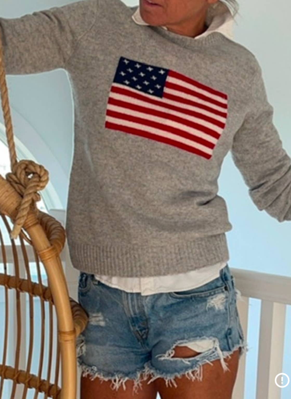 LUXE American Flag Sweater 100% Cashmere