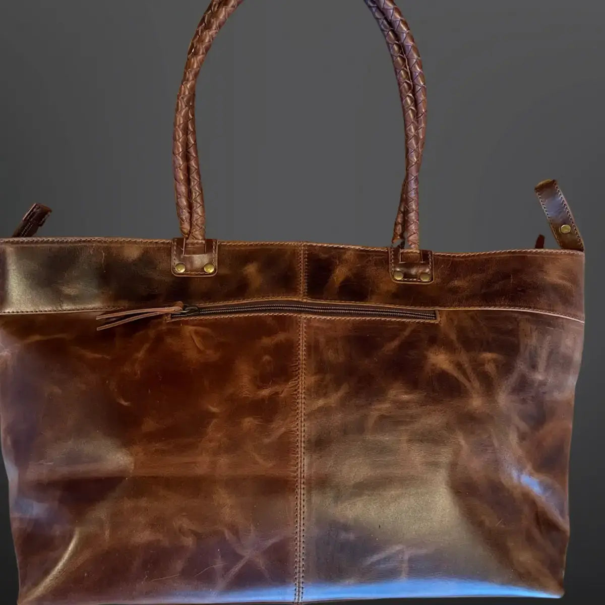 Equestrian Snaffle Bit Newmarket Leather Tote Bag Purse