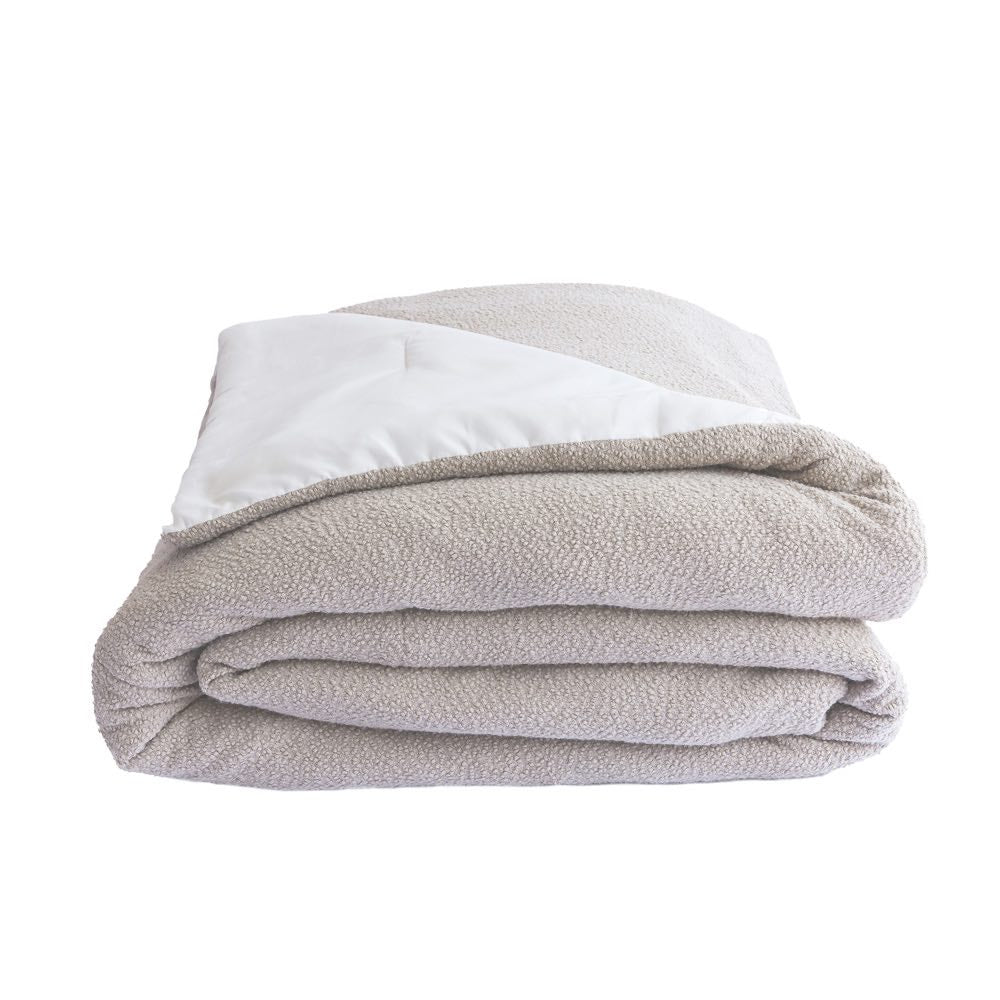 Boucle Nylon Poly Blend Oatmeal Comforter