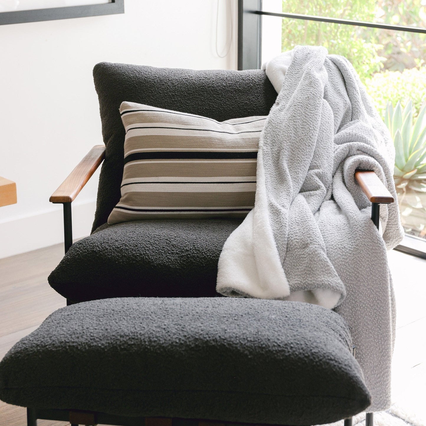 Boucle Nylon Poly Blend Throw Blanket 50x60