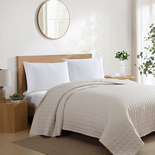 Lux California Square Microfiber Linen Quilted Blanket