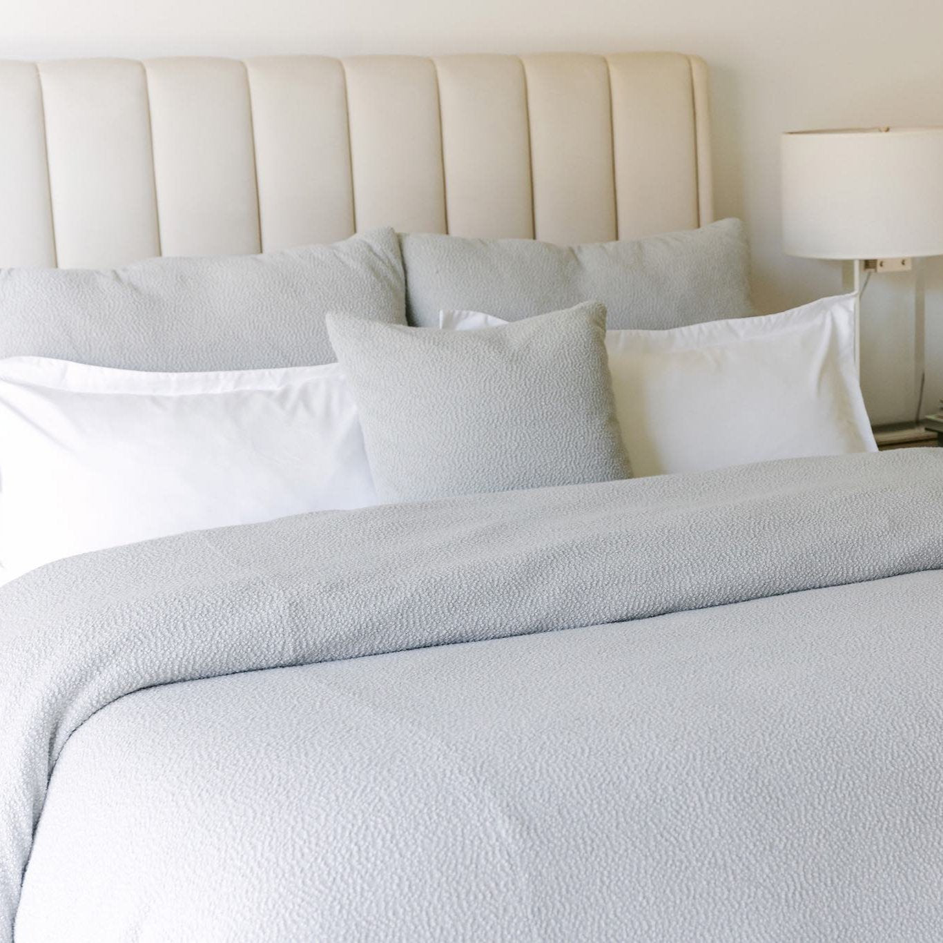Boucle Nylon Poly Blend Silver Comforter