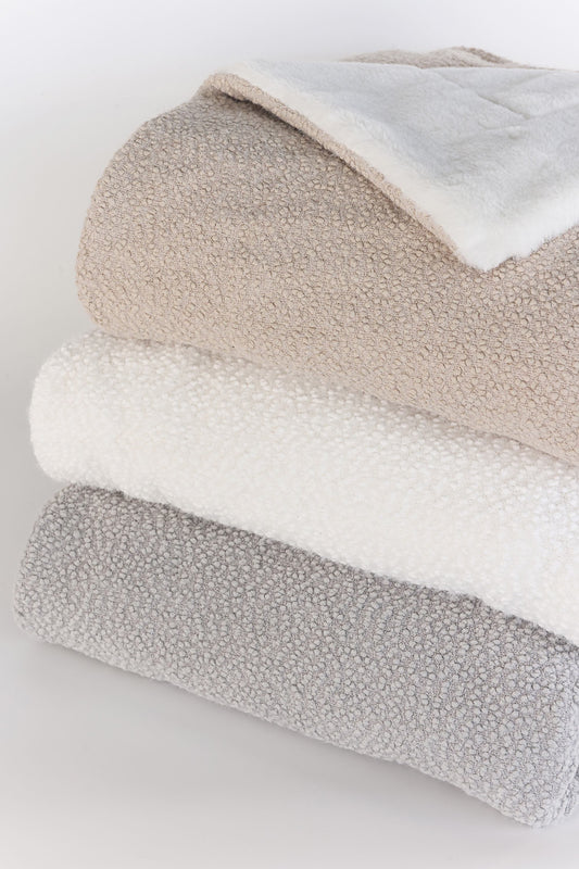 Boucle Nylon Poly Blend Throw Blanket 50x60