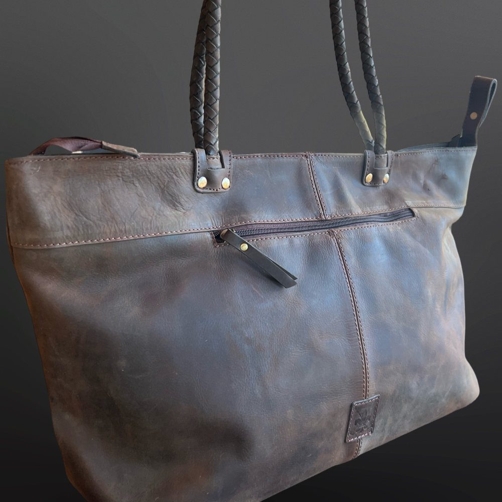 Equestrian Snaffle Bit Newmarket Leather Tote Bag Purse