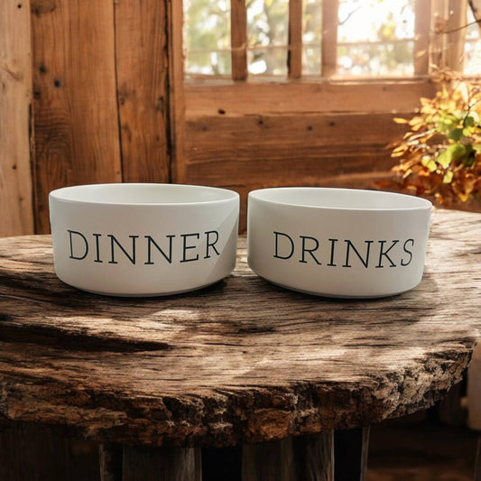 Dinner and Drinks Dog Bowls 